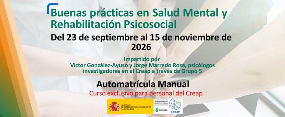 Cartel del curso Buenas prácticas en Salud Mental y Rehabilitación Psicosocial