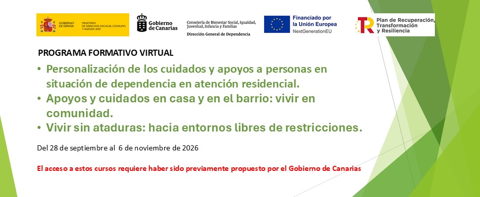 Cartelería del programa formativo virtual Canarias.