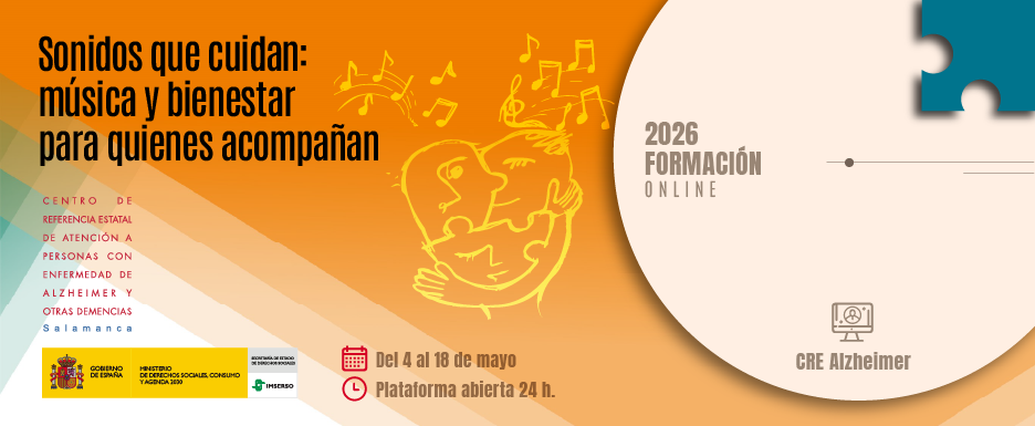cartel del curso Sonidos que cuidan: música y bienestar para quienes acompañan.