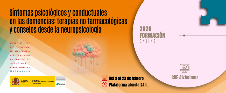 cartel del curso Síntomas psicológicos y conductuales en las demencias: terapias no farmacológicas y consejos desde la neuropsicología