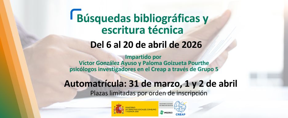 cartel de curso de búsquedas.