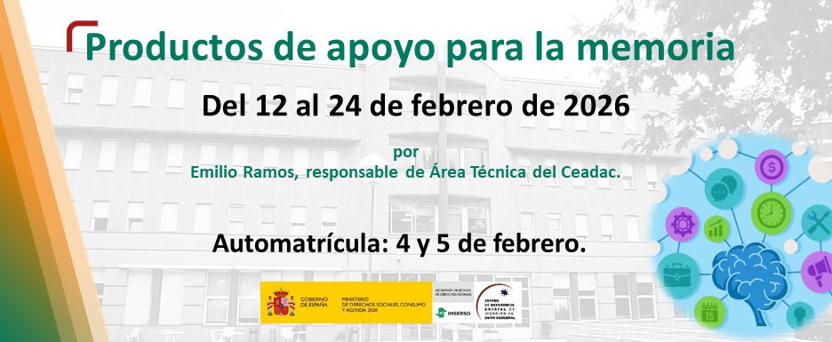 Cartel curso Productos de apoyo para la memoria
