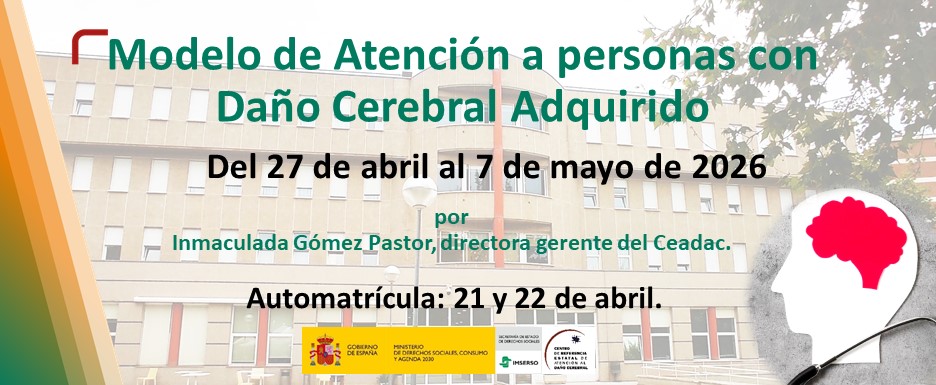 Cartel del curso Modelo de atención al Daño Cerebral Adquirido.