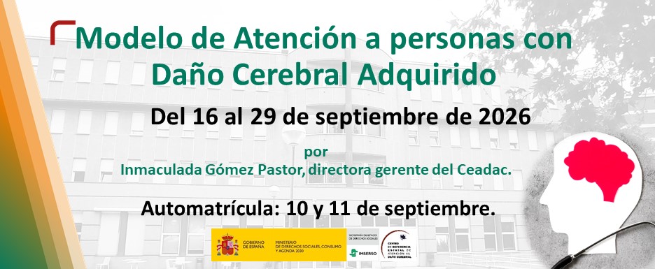 Cartel del curso modelo de atención al daño cerebral adquirido.