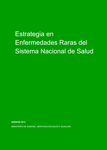 Estrategia en Enfermedades Raras del Sistema Nacional de Salud