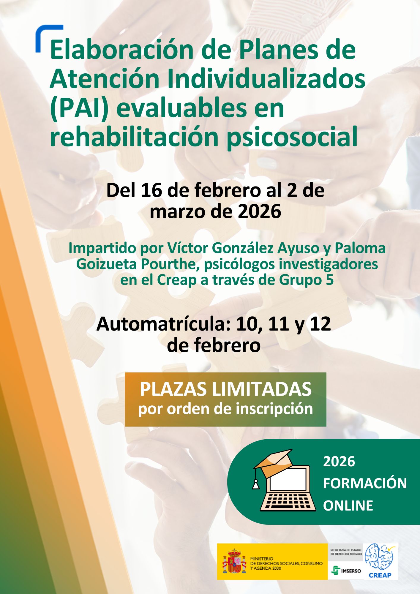 Cartel Curso Elaboración de Planes de Atención Individualizados
