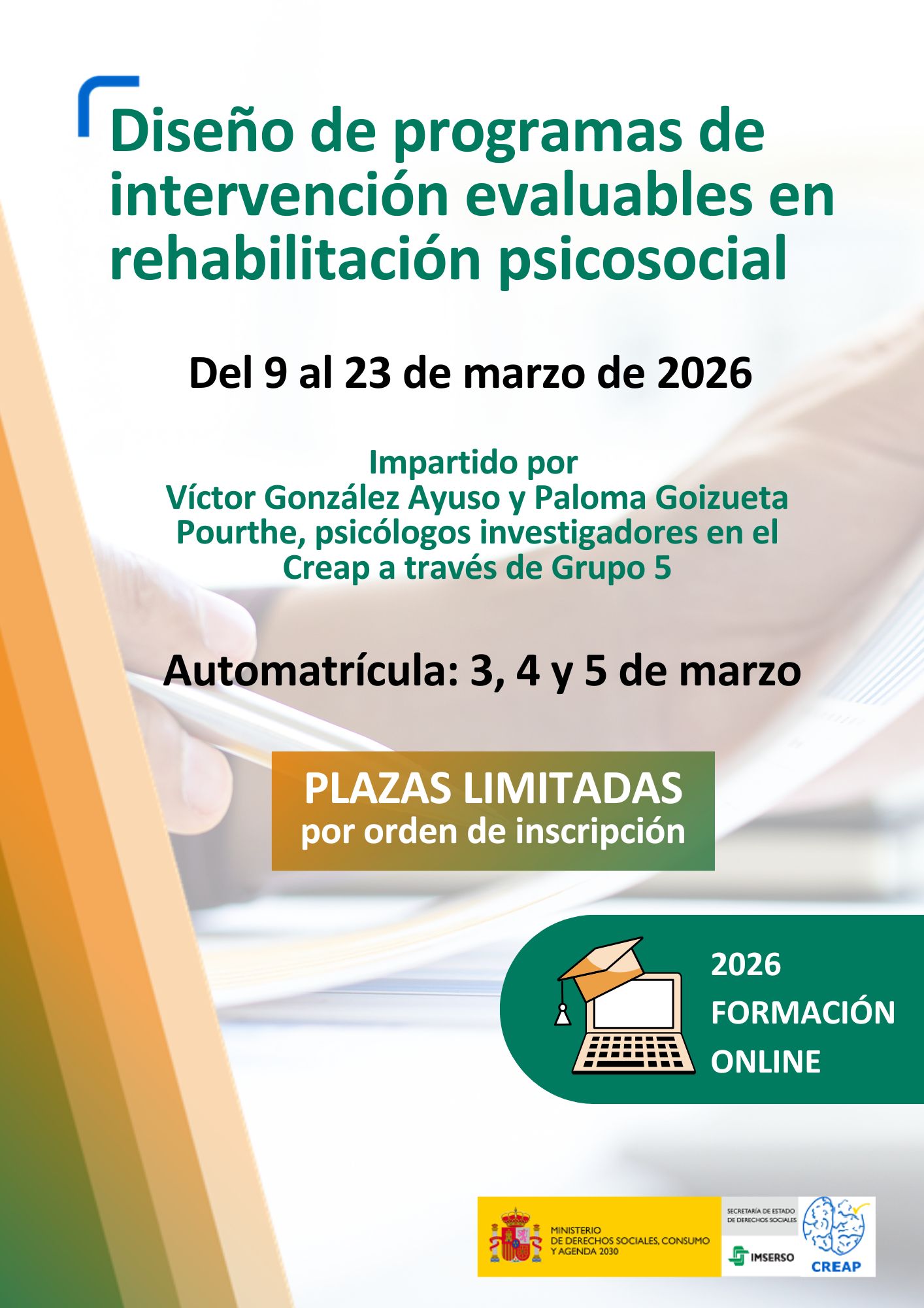 Cartel Curso Diseño de programas de intervención